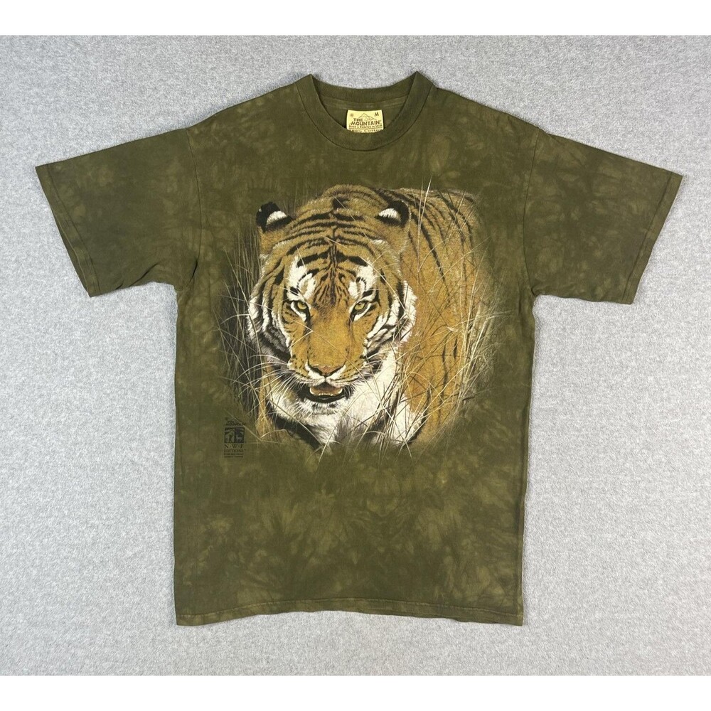 Vintage The Mountain NWF Edition Tiger T-Shirt 1999 Sz M Nature Big Cat 90s